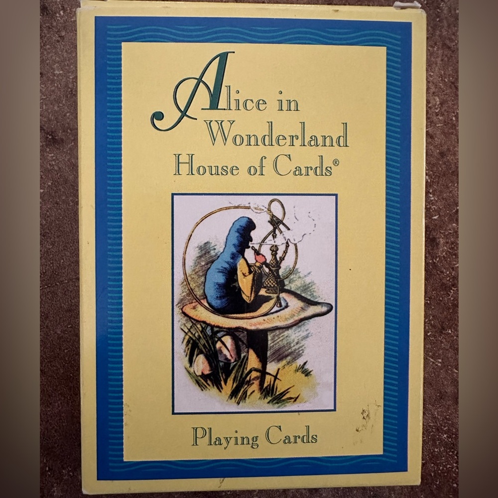 Vintage 1998 Alice in Wonderland House of Cards notched playing cards oversized